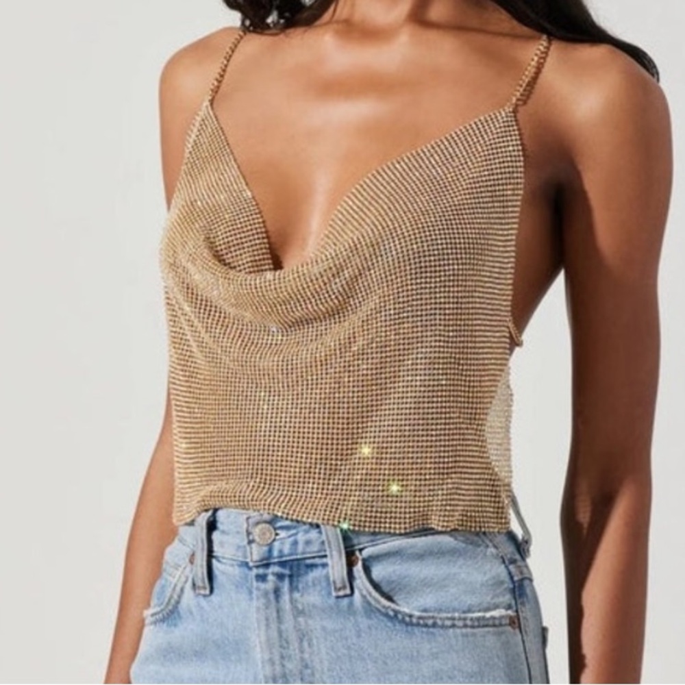 Gold Mesh Party Top